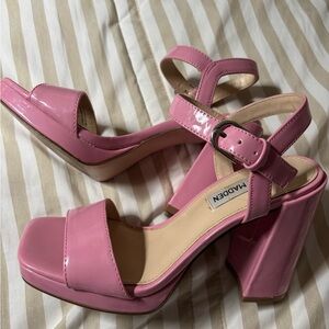 Steve Madden Glossy Pink Block Heels